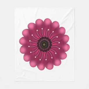 Leuchtende rosa Fantasieblume Abstrakte neonfarb Fleecedecke