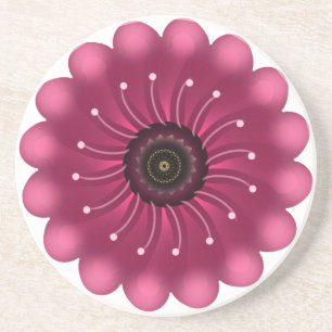 Leuchtende rosa Fantasieblume   Abstrakte neonfarb Getränkeuntersetzer