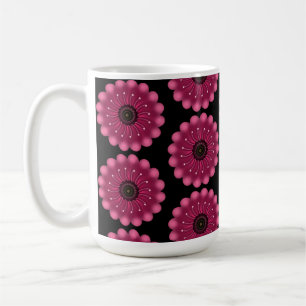 Leuchtende rosa Fantasieblume Abstrakte neonfarb Kaffeetasse