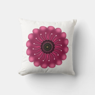 Leuchtende rosa Fantasieblume   Abstrakte neonfarb Kissen