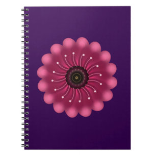 Leuchtende rosa Fantasieblume Abstrakte neonfarb Notizblock