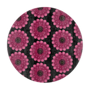 Leuchtende rosa Fantasieblume   Abstrakte neonfarb Schneidebrett