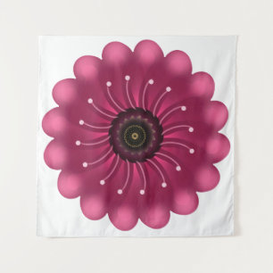 Leuchtende rosa Fantasieblume Abstrakte neonfarb Wandteppich
