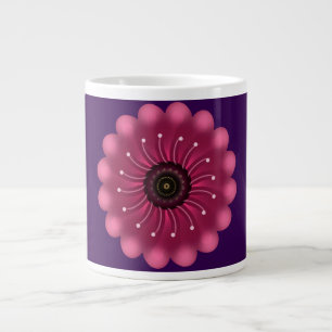 Leuchtende rosa Fantasy-Blume   Abstrakte neonfarb Jumbo-Tasse