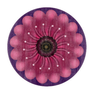 Leuchtende rosa Fantasy-Blume   Abstrakte neonfarb Schneidebrett