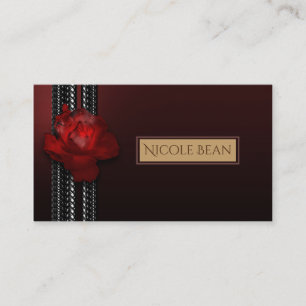 Leuchtende Rose & Lace Burgunder Elegant Visitenkarte