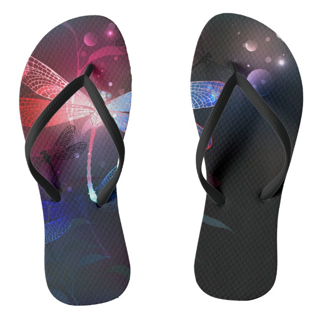 Leuchtende rote Libelle Flip Flops (Fußbett)
