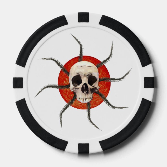 Leuchtende Schädel für immer Pokerchips (Vorderseite)