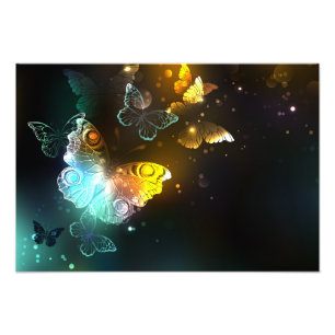 Leuchtende Schmetterlinge und Nachtschmetterlinge Fotodruck