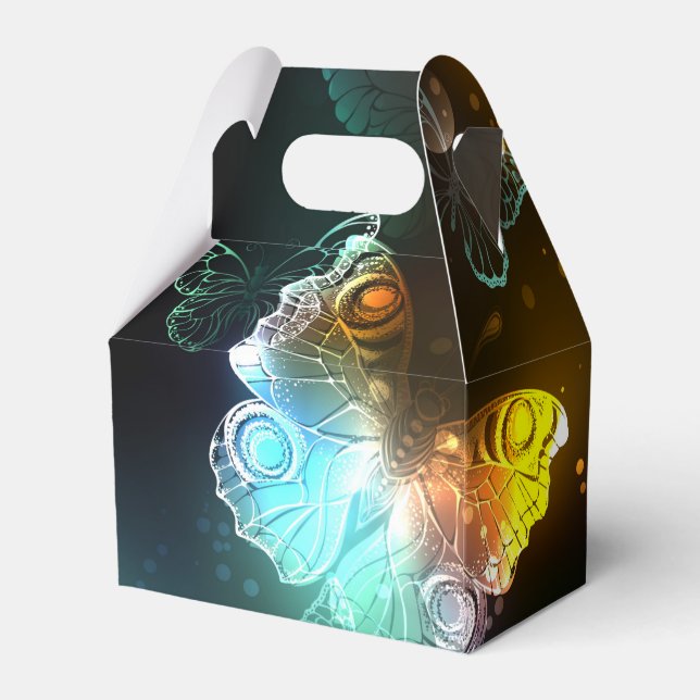 Leuchtende Schmetterlinge und Nachtschmetterlinge Geschenkschachtel (Rückseite)