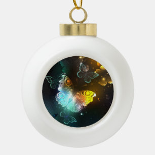 Leuchtende Schmetterlinge und Nachtschmetterlinge Keramik Kugel-Ornament