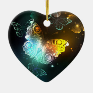 Leuchtende Schmetterlinge und Nachtschmetterlinge Keramik Ornament