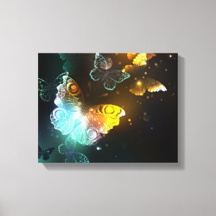 Leuchtende Schmetterlinge und Nachtschmetterlinge Leinwanddruck