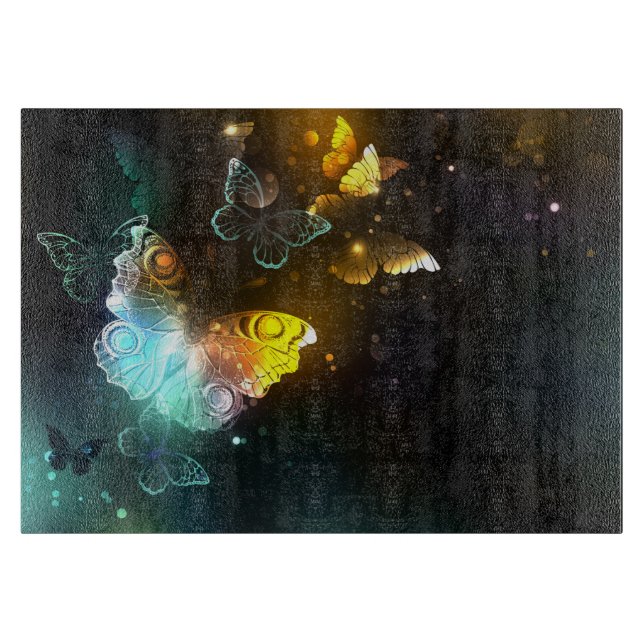 Leuchtende Schmetterlinge und Nachtschmetterlinge Schneidebrett (Vorderseite)