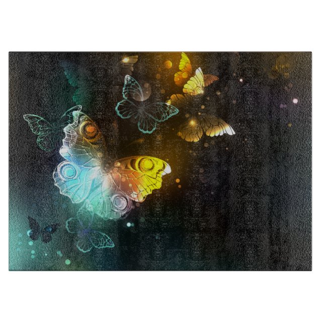 Leuchtende Schmetterlinge und Nachtschmetterlinge Schneidebrett (Vorderseite)