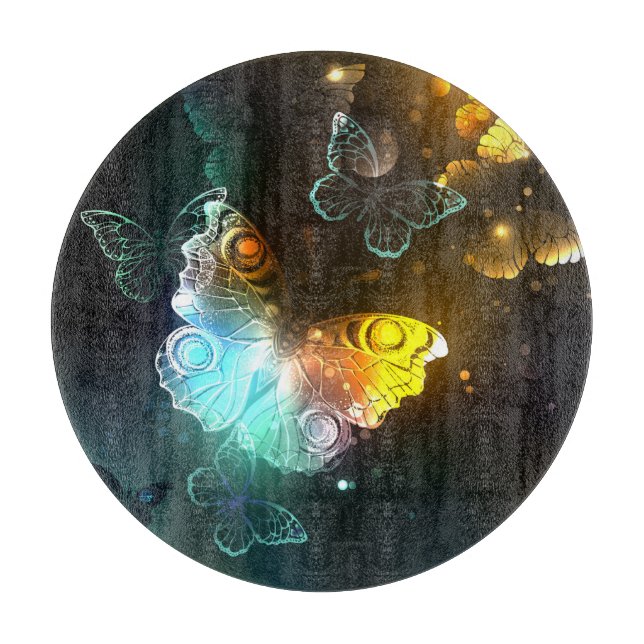 Leuchtende Schmetterlinge und Nachtschmetterlinge Schneidebrett (Vorderseite)