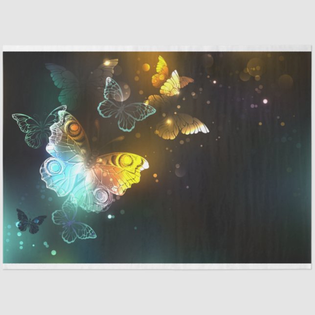 Leuchtende Schmetterlinge und Nachtschmetterlinge Seidenpapier (Vorderseite)