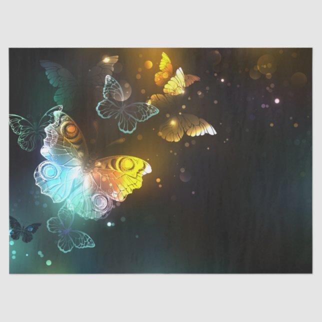 Leuchtende Schmetterlinge und Nachtschmetterlinge Seidenpapier (Vorderseite)