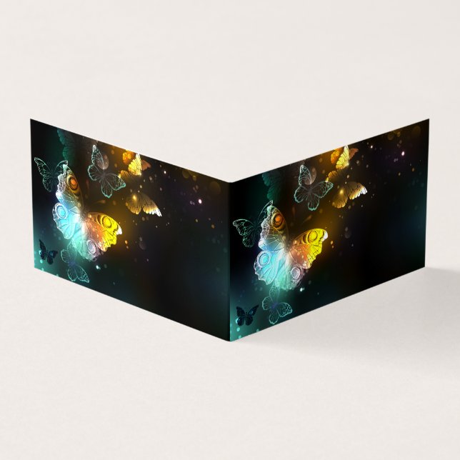 Leuchtende Schmetterlinge und Nachtschmetterlinge Visitenkarten (Vorderseite)