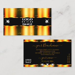 Leuchtende schwarze schwarze Diamanten mit Logo Visitenkarte