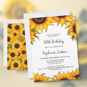 Leuchtende Sonnenblumen-Geburtstagseinladungskarte Einladung