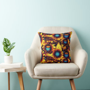 Leuchtende Sonnenblumen Kissen