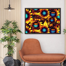 Leuchtende Sonnenblumen Poster