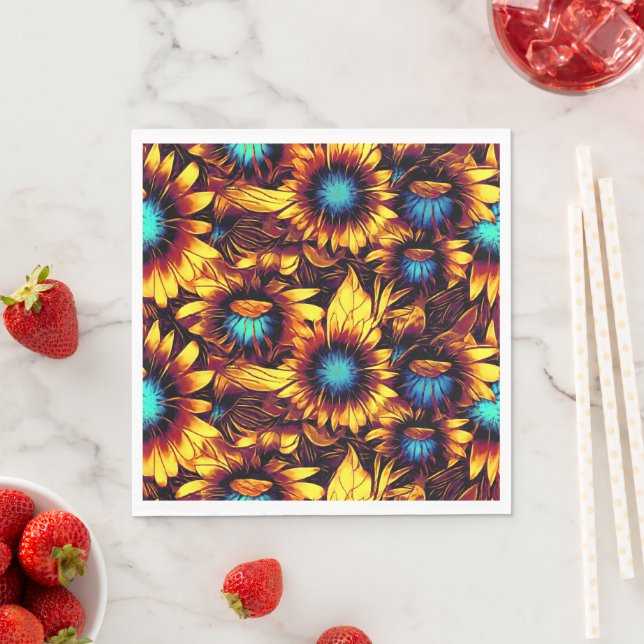 Leuchtende Sonnenblumen Serviette (Beispiel)