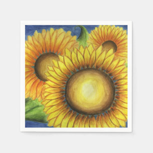 Leuchtende Sonnenblumen-Servietten Serviette