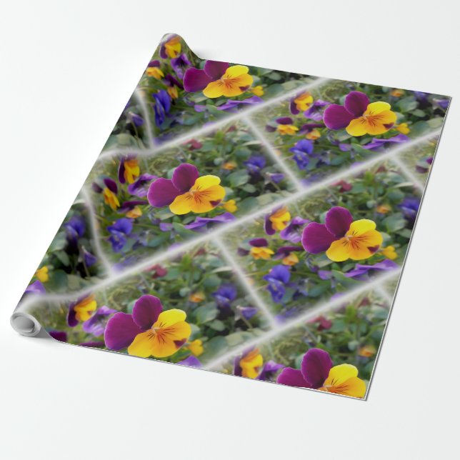 leuchtende Stiefmütterchen Geschenkpapier (Ungerollt)