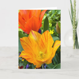 Leuchtende Tulpen Leere Notizkarte Dankeskarte