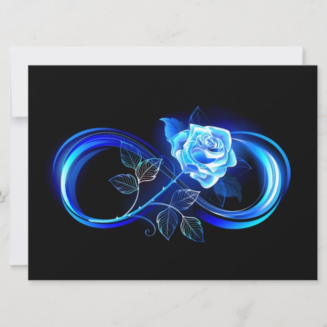 Leuchtende Unendlichkeit mit blauer Rose (Vorderseite)