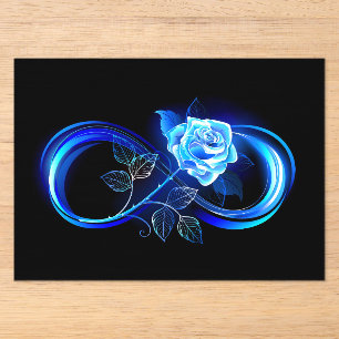 Leuchtende Unendlichkeit mit blauer Rose Acryleinladungen