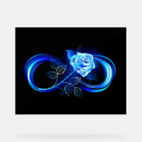 Leuchtende Unendlichkeit mit blauer Rose