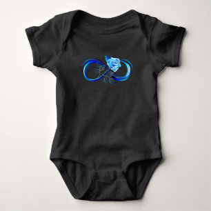 Leuchtende Unendlichkeit mit blauer Rose Baby Strampler