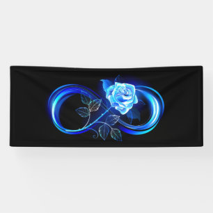 Leuchtende Unendlichkeit mit blauer Rose Banner
