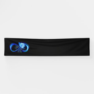 Leuchtende Unendlichkeit mit blauer Rose Banner