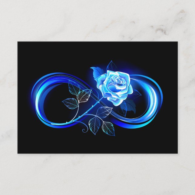 Leuchtende Unendlichkeit mit blauer Rose Begleitkarte (Vorderseite)