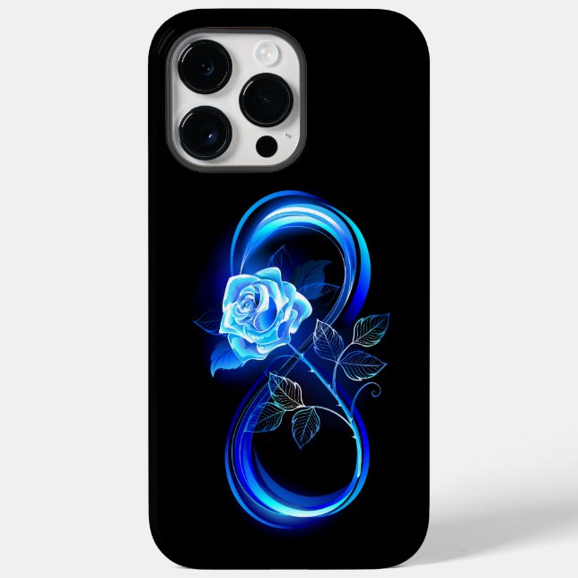 Leuchtende Unendlichkeit mit blauer Rose Case-Mate iPhone Hülle (Rückseite)