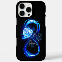 Leuchtende Unendlichkeit mit blauer Rose