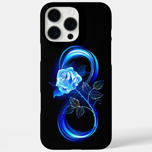 Leuchtende Unendlichkeit mit blauer Rose Case-Mate iPhone Hülle (Rückseite)