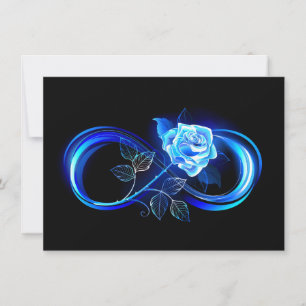 Leuchtende Unendlichkeit mit blauer Rose Einladung