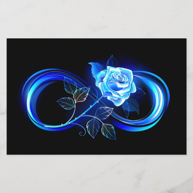 Leuchtende Unendlichkeit mit blauer Rose Flyer (Vorne)