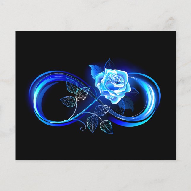 Leuchtende Unendlichkeit mit blauer Rose Flyer (Vorne)