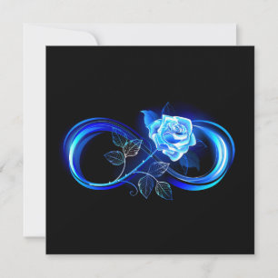 Leuchtende Unendlichkeit mit blauer Rose Karte