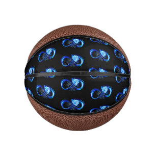 Leuchtende Unendlichkeit mit blauer Rose Mini Basketball