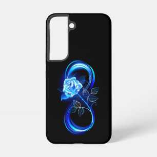 Leuchtende Unendlichkeit mit blauer Rose Samsung Galaxy Hülle