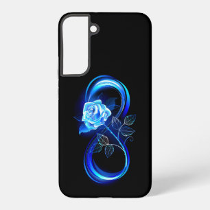 Leuchtende Unendlichkeit mit blauer Rose Samsung Galaxy Hülle