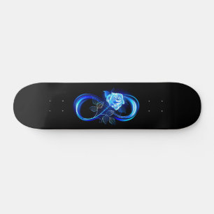 Leuchtende Unendlichkeit mit blauer Rose Skateboard