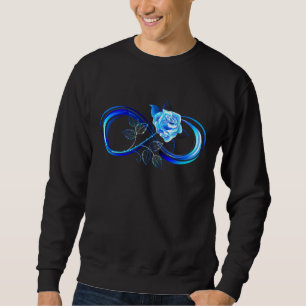 Leuchtende Unendlichkeit mit blauer Rose Sweatshirt